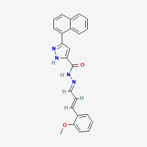 N'-[(1E,2E)-3-(2-methoxyphenyl)prop-2-en-1-ylidene]-3-(naphthalen-1-yl)-1H-pyrazole-5-carbohydrazide - 