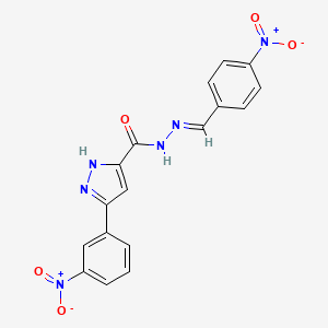 N'-(4-nitrobenzylidene)-3-(3-nitrophenyl)-1H-pyrazole-5-carbohydrazide - 302918-48-5