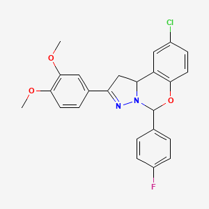 9-Chloro-2-(3,4-dimethoxyphenyl)-5-(4-fluorophenyl)-1,10b-dihydropyrazolo[1,5-c][1,3]benzoxazine - 