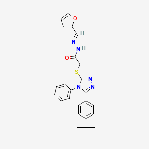 2-{[5-(4-tert-butylphenyl)-4-phenyl-4H-1,2,4-triazol-3-yl]sulfanyl}-N'-[(E)-furan-2-ylmethylidene]acetohydrazide - 