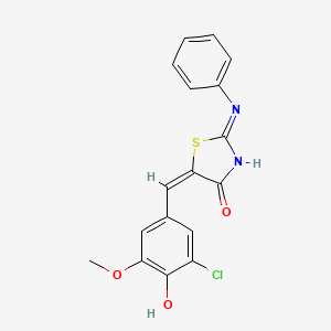 (5E)-5-(3-chloro-4-hydroxy-5-methoxybenzylidene)-2-(phenylamino)-1,3-thiazol-4(5H)-one - 