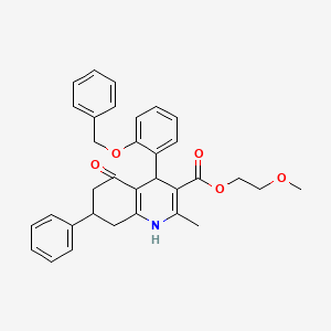 2-Methoxyethyl 4-[2-(benzyloxy)phenyl]-2-methyl-5-oxo-7-phenyl-1,4,5,6,7,8-hexahydroquinoline-3-carboxylate - 