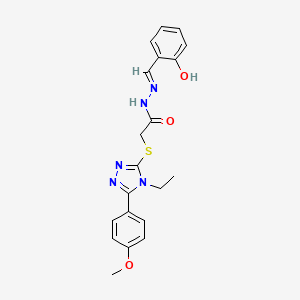 2-{[4-ethyl-5-(4-methoxyphenyl)-4H-1,2,4-triazol-3-yl]sulfanyl}-N'-[(E)-(2-hydroxyphenyl)methylidene]acetohydrazide - 303102-67-2