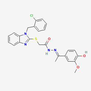 2-{[1-(2-Chlorobenzyl)-1H-benzimidazol-2-YL]sulfanyl}-N'-[(E)-1-(4-hydroxy-3-methoxyphenyl)ethylidene]acetohydrazide - 