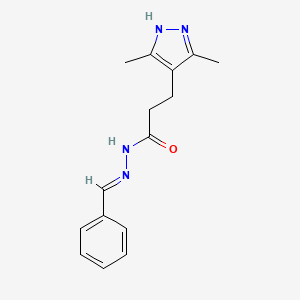 3-(3,5-dimethyl-1H-pyrazol-4-yl)-N'-[(E)-phenylmethylidene]propanehydrazide - 