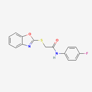2-(1,3-benzoxazol-2-ylsulfanyl)-N-(4-fluorophenyl)acetamide - 