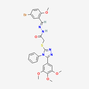 N'-[(E)-(5-bromo-2-methoxyphenyl)methylidene]-2-{[4-phenyl-5-(3,4,5-trimethoxyphenyl)-4H-1,2,4-triazol-3-yl]sulfanyl}acetohydrazide - 