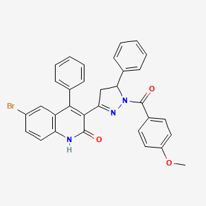 6-bromo-3-(1-(4-methoxybenzoyl)-5-phenyl-4,5-dihydro-1H-pyrazol-3-yl)-4-phenylquinolin-2(1H)-one - 