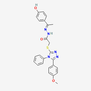 N'-[(1E)-1-(4-hydroxyphenyl)ethylidene]-2-{[5-(4-methoxyphenyl)-4-phenyl-4H-1,2,4-triazol-3-yl]sulfanyl}acetohydrazide - 
