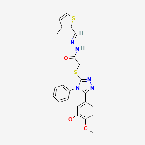 2-{[5-(3,4-dimethoxyphenyl)-4-phenyl-4H-1,2,4-triazol-3-yl]sulfanyl}-N'-[(E)-(3-methylthiophen-2-yl)methylidene]acetohydrazide - 