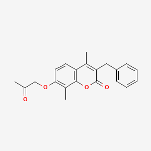 3-benzyl-4,8-dimethyl-7-(2-oxopropoxy)-2H-chromen-2-one - 