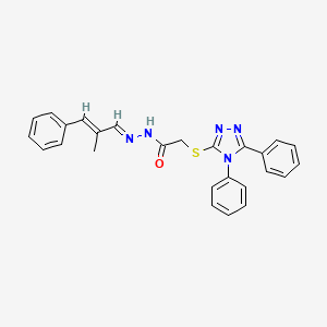 2-[(4,5-diphenyl-4H-1,2,4-triazol-3-yl)sulfanyl]-N'-[(1E,2E)-2-methyl-3-phenylprop-2-en-1-ylidene]acetohydrazide - 