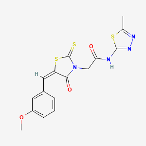 2-[(5E)-5-[(3-methoxyphenyl)methylidene]-4-oxo-2-sulfanylidene-1,3-thiazolidin-3-yl]-N-(5-methyl-1,3,4-thiadiazol-2-yl)acetamide - 