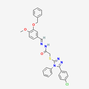 N'-{(E)-[3-(benzyloxy)-4-methoxyphenyl]methylidene}-2-{[5-(4-chlorophenyl)-4-phenyl-4H-1,2,4-triazol-3-yl]sulfanyl}acetohydrazide - 