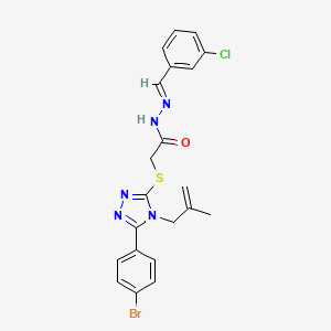 2-{[5-(4-bromophenyl)-4-(2-methyl-2-propenyl)-4H-1,2,4-triazol-3-yl]sulfanyl}-N'-[(E)-(3-chlorophenyl)methylidene]acetohydrazide - 330838-34-1