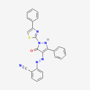 2-{(2E)-2-[5-oxo-3-phenyl-1-(4-phenyl-1,3-thiazol-2-yl)-1,5-dihydro-4H-pyrazol-4-ylidene]hydrazinyl}benzonitrile - 332420-91-4