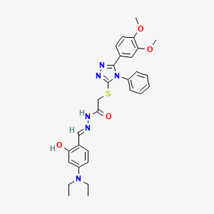 N'-[(E)-[4-(Diethylamino)-2-hydroxyphenyl]methylidene]-2-{[5-(3,4-dimethoxyphenyl)-4-phenyl-4H-1,2,4-triazol-3-YL]sulfanyl}acetohydrazide - 