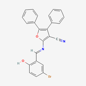 2-((5-Bromo-2-hydroxy-benzylidene)-amino)-4,5-diphenyl-furan-3-carbonitrile - 