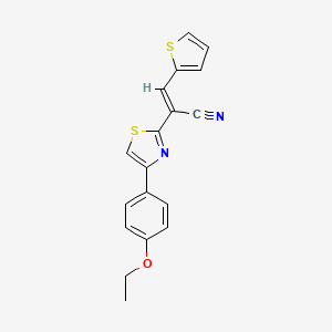 (E)-2-(4-(4-ethoxyphenyl)thiazol-2-yl)-3-(thiophen-2-yl)acrylonitrile - 