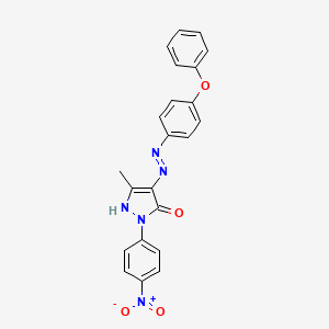 (4E)-5-methyl-2-(4-nitrophenyl)-4-[2-(4-phenoxyphenyl)hydrazinylidene]-2,4-dihydro-3H-pyrazol-3-one - 