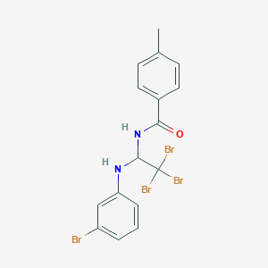 4-methyl-N-{2,2,2-tribromo-1-[(3-bromophenyl)amino]ethyl}benzamide - 