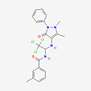 3-methyl-N-{2,2,2-trichloro-1-[(1,5-dimethyl-3-oxo-2-phenyl-2,3-dihydro-1H-pyrazol-4-yl)amino]ethyl}benzamide - 6176-85-8