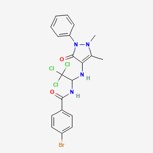 4-bromo-N-{2,2,2-trichloro-1-[(1,5-dimethyl-3-oxo-2-phenyl-2,3-dihydro-1H-pyrazol-4-yl)amino]ethyl}benzamide - 