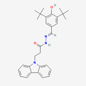 3-(9H-carbazol-9-yl)-N'-[(E)-(3,5-di-tert-butyl-4-hydroxyphenyl)methylidene]propanehydrazide - 