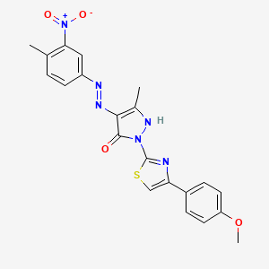 (4Z)-2-[4-(4-methoxyphenyl)-1,3-thiazol-2-yl]-5-methyl-4-[2-(4-methyl-3-nitrophenyl)hydrazinylidene]-2,4-dihydro-3H-pyrazol-3-one - 