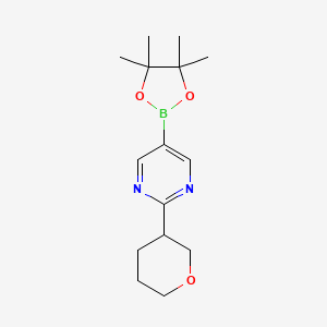 2-(Oxan-3-yl)-5-(4,4,5,5-tetramethyl-1,3,2-dioxaborolan-2-yl)pyrimidine - 