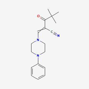 4,4-Dimethyl-3-oxo-2-[(4-phenylpiperazin-1-yl)methylidene]pentanenitrile - 