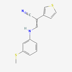 3-{[3-(Methylsulfanyl)phenyl]amino}-2-(thiophen-3-YL)prop-2-enenitrile - 