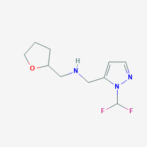 {[1-(difluoromethyl)-1H-pyrazol-5-yl]methyl}[(oxolan-2-yl)methyl]amine - 