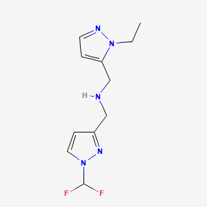 {[1-(difluoromethyl)-1H-pyrazol-3-yl]methyl}[(1-ethyl-1H-pyrazol-5-yl)methyl]amine - 