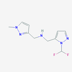 {[1-(difluoromethyl)-1H-pyrazol-5-yl]methyl}[(1-methyl-1H-pyrazol-3-yl)methyl]amine - 