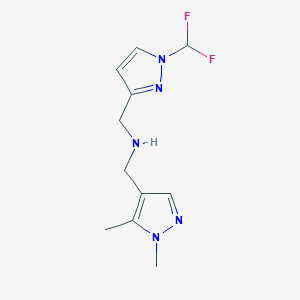 {[1-(difluoromethyl)-1H-pyrazol-3-yl]methyl}[(1,5-dimethyl-1H-pyrazol-4-yl)methyl]amine - 