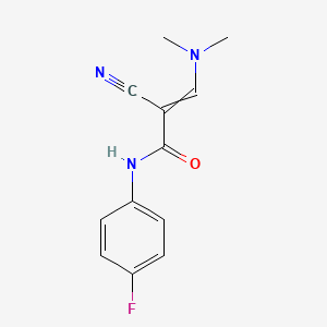 2-cyano-3-(dimethylamino)-N-(4-fluorophenyl)prop-2-enamide - 