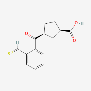 (1R,3S)-3-(2-Thioformylbenzoyl)cyclopentanecarboxylic acid - 