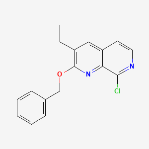2-(Benzyloxy)-8-chloro-3-ethyl-1,7-naphthyridine - 