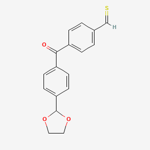 4-[4-(1,3-Dioxolan-2-yl)benzoyl]thiobenzaldehyde - 