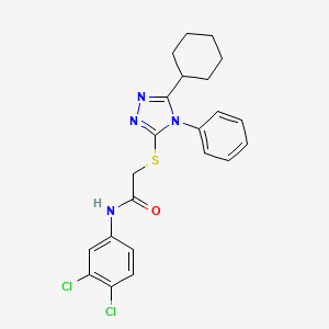2-((5-Cyclohexyl-4-phenyl-4H-1,2,4-triazol-3-yl)thio)-N-(3,4-dichlorophenyl)acetamide - 
