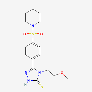 4-(2-Methoxyethyl)-5-(4-(piperidin-1-ylsulfonyl)phenyl)-4H-1,2,4-triazole-3-thiol - 