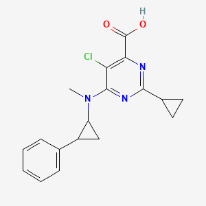 5-Chloro-2-cyclopropyl-6-(methyl(2-phenylcyclopropyl)amino)pyrimidine-4-carboxylic acid - 