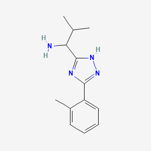 2-Methyl-1-(3-(o-tolyl)-1H-1,2,4-triazol-5-yl)propan-1-amine - 
