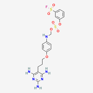 3-(Fluorosulfonyl)phenyl (((4-(3-(2,4,6-triaminopyrimidin-5-yl)propoxy)phenyl)amino)methyl) sulfate - 