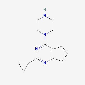 2-Cyclopropyl-4-(piperazin-1-yl)-6,7-dihydro-5H-cyclopenta[d]pyrimidine - 