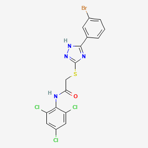 2-((3-(3-Bromophenyl)-1H-1,2,4-triazol-5-yl)thio)-N-(2,4,6-trichlorophenyl)acetamide - 