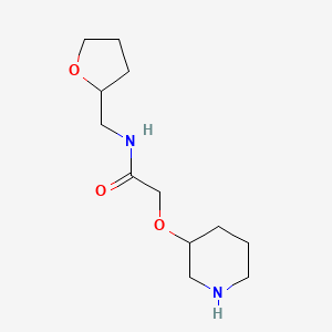2-(Piperidin-3-yloxy)-N-((tetrahydrofuran-2-yl)methyl)acetamide - 