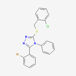 3-(2-Bromophenyl)-5-((2-chlorobenzyl)thio)-4-phenyl-4H-1,2,4-triazole - 