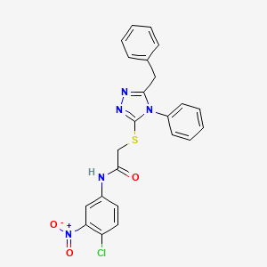 2-((5-Benzyl-4-phenyl-4H-1,2,4-triazol-3-yl)thio)-N-(4-chloro-3-nitrophenyl)acetamide - 